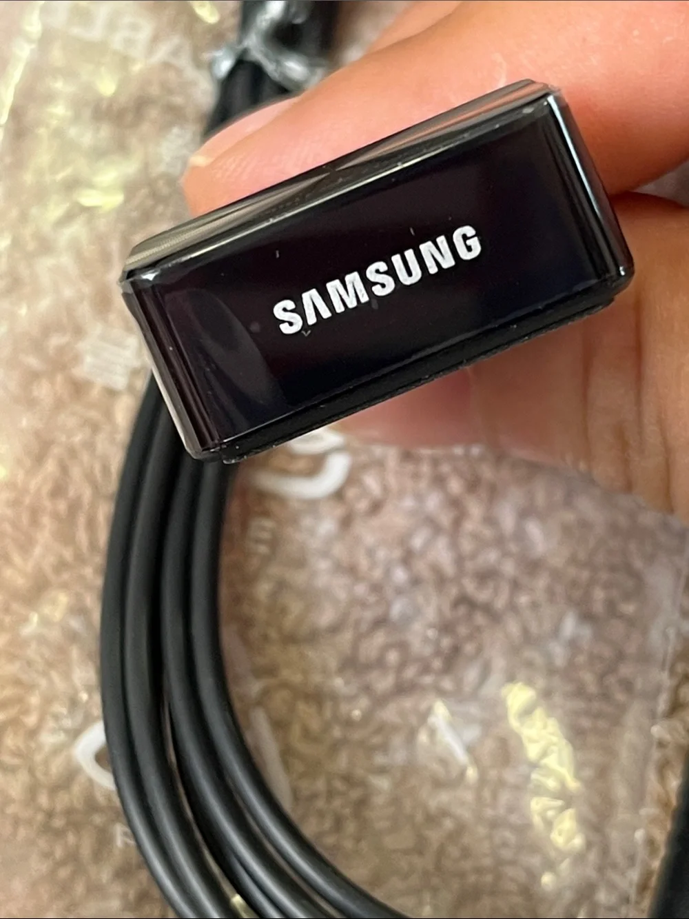 Samsung Black Magnetic USB Charging Cable with Snap-On Adapter
